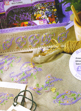 精准印花套件白色绣布小小鱼DMC十字绣线 Col170-1字母图