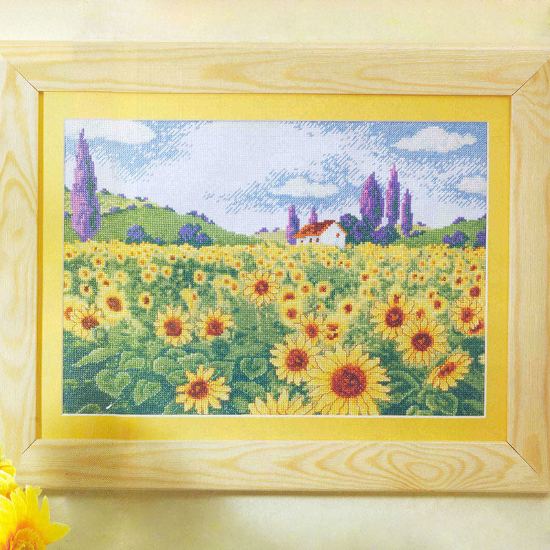 小小鱼DMC绣线十字绣套件 Gold32-2向日葵花田 田园风景精准印花
