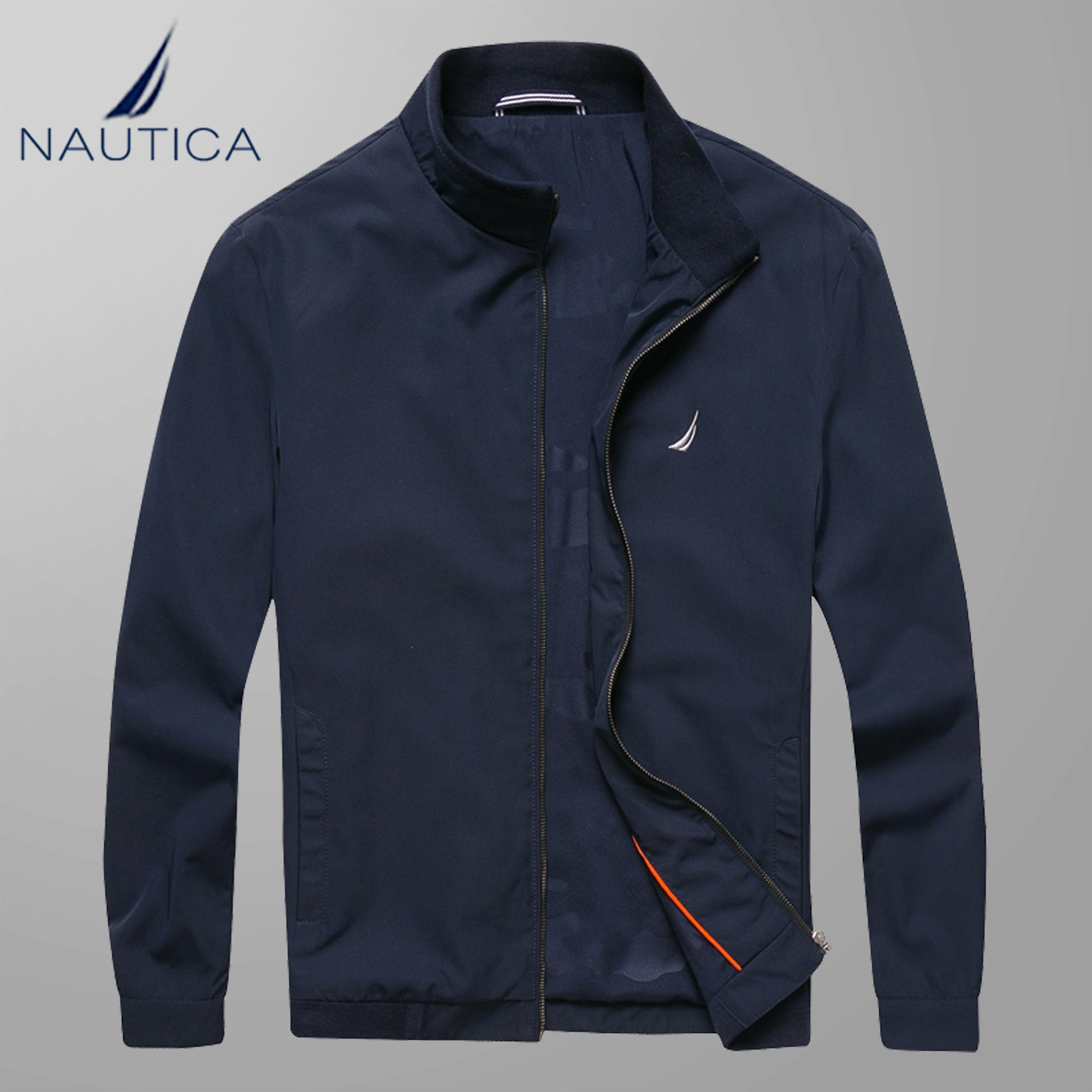 诺帝卡干部夹克男春秋薄款中青年商务休闲立领外套宽松加大5xl码