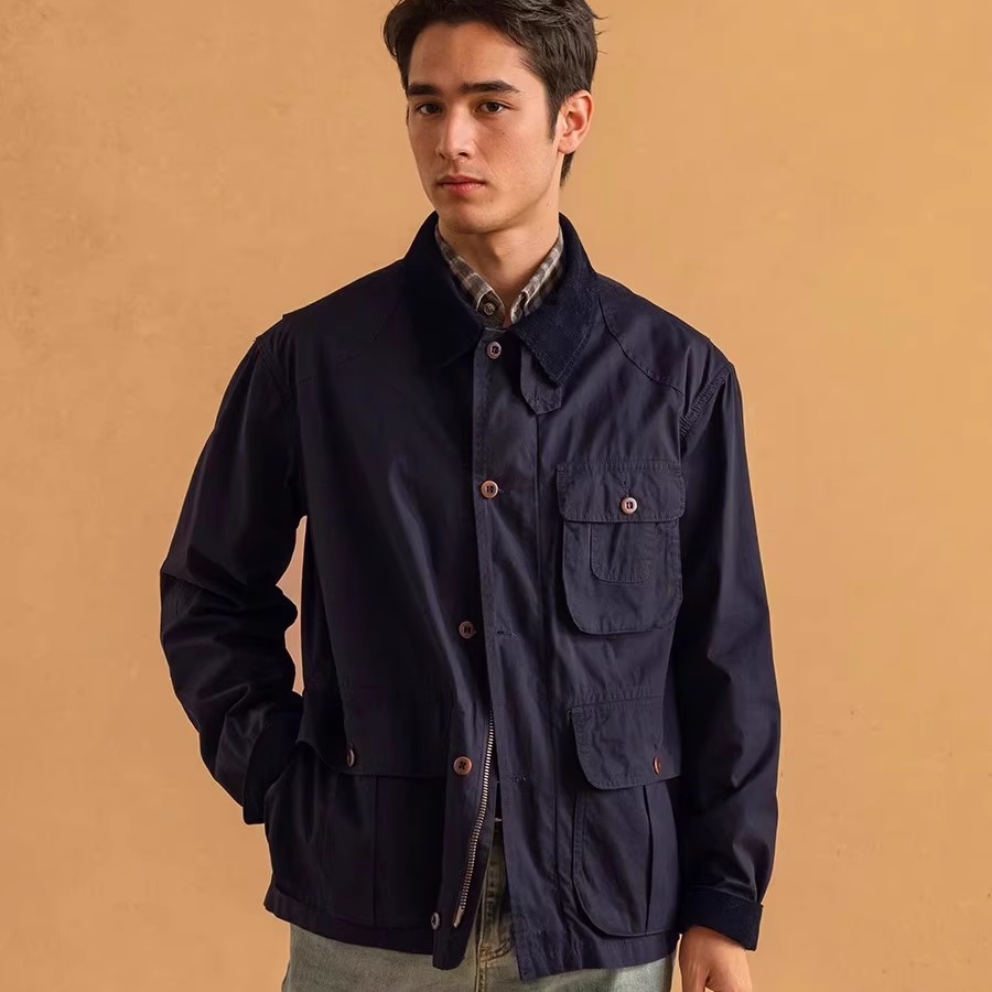 复刻RL保罗灯芯绒领多功能猎装夹克男士立体口袋工装钓鱼夹克外套