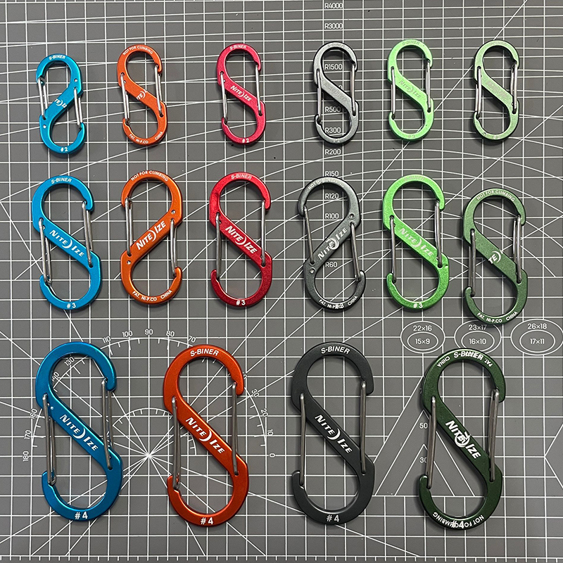 奈爱户外铝制S扣8字扣露营登山快挂扣背包挂扣挂钩水瓶扣多功能扣