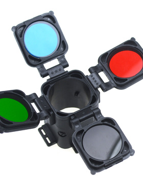 美国T.O.P34mm滤镜组红色/蓝色/绿色/红外滤镜片纳丽德手电筒滤镜