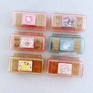 三丽鸥人物限定 日本制 beverly限量款木质印章套装带印泥茉莉兔