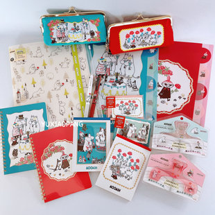 姆明限定 日本 太阳星文件夹便签本夹子信封信纸圆珠笔线圈本笔袋