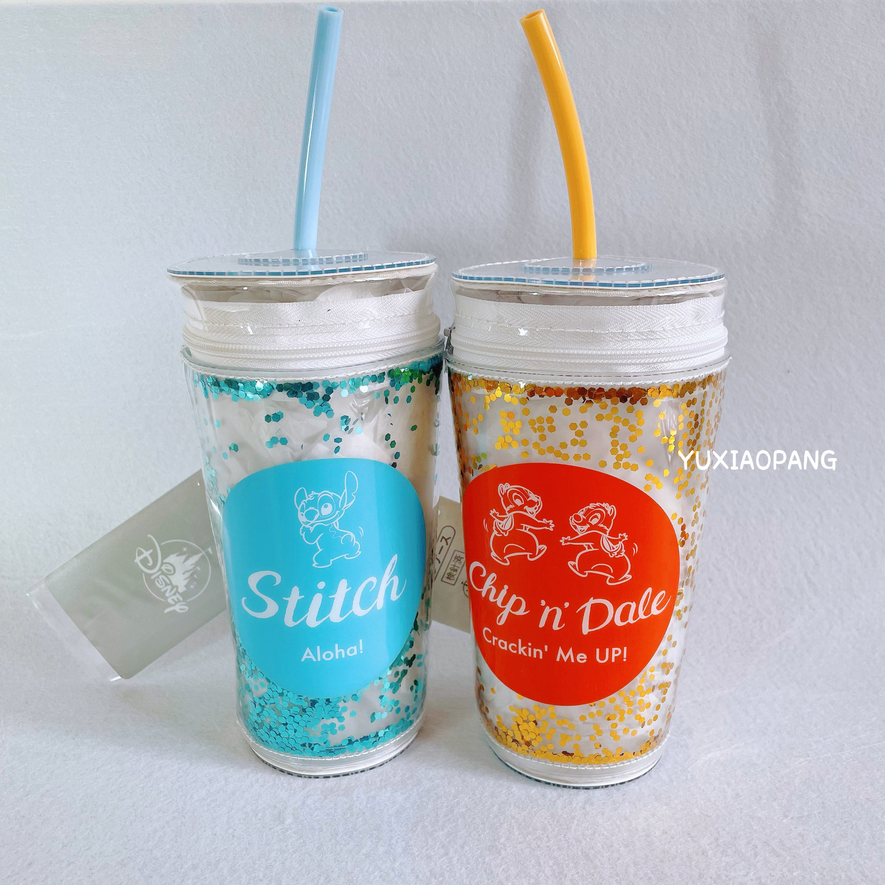 奇奇蒂蒂史迪奇限定 日本东京迪士尼乐园限量吸管饮料瓶造型笔袋