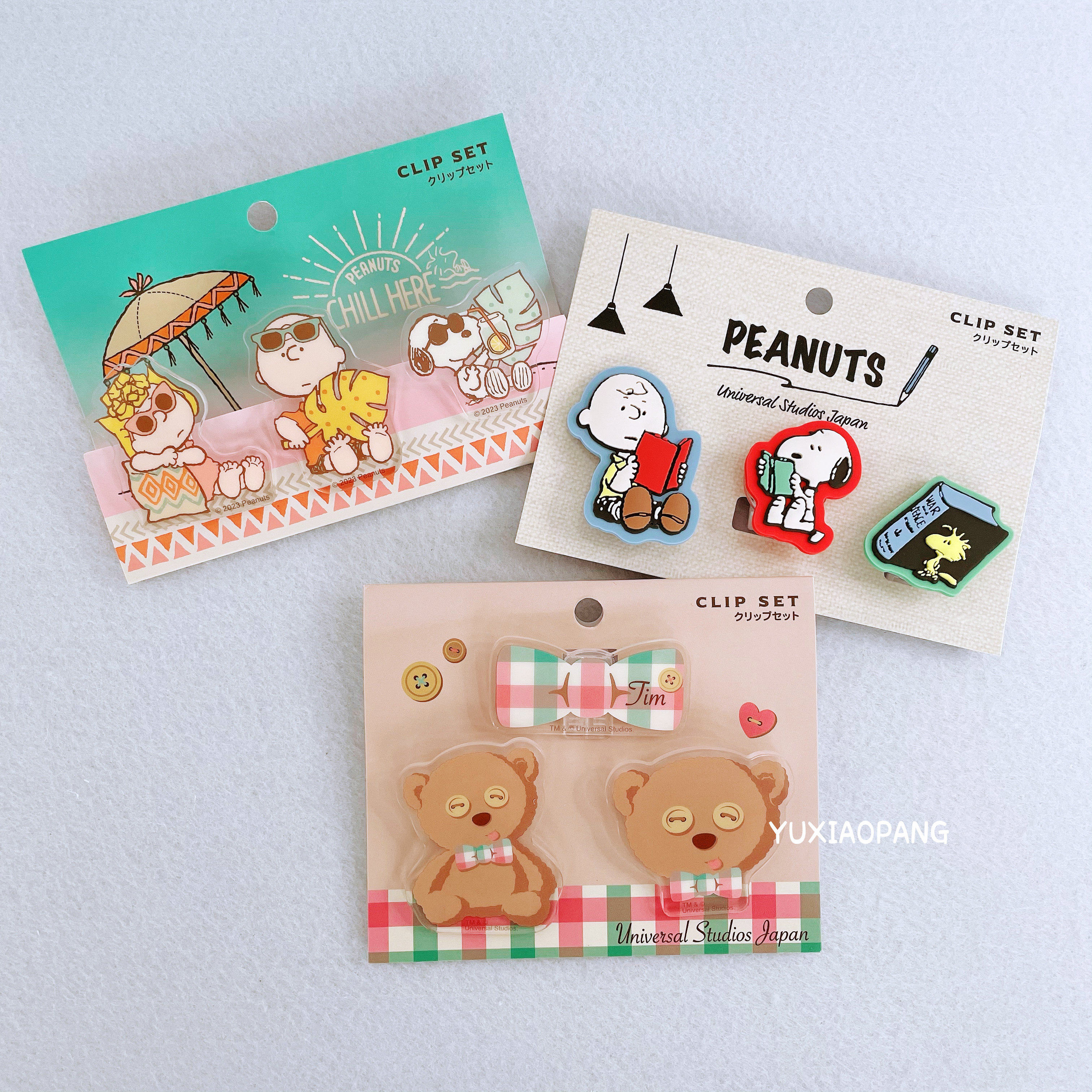 史努比小黄人tim熊小夹子3个