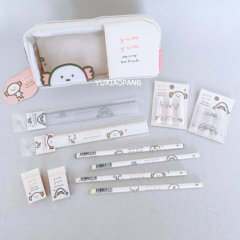 yum yum海洋动物限定 日本 Q-lia笔袋木铅笔橡皮擦直尺笔帽笔盖