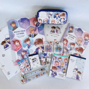 名侦探柯南限定 日本 crux限量文具笔袋便签本文件夹直尺橡皮笔帽