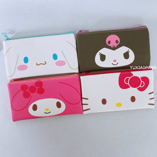 三丽鸥人物限定 日本 ts-fa限量卡通大脸图案PU皮制扁形笔袋拉链