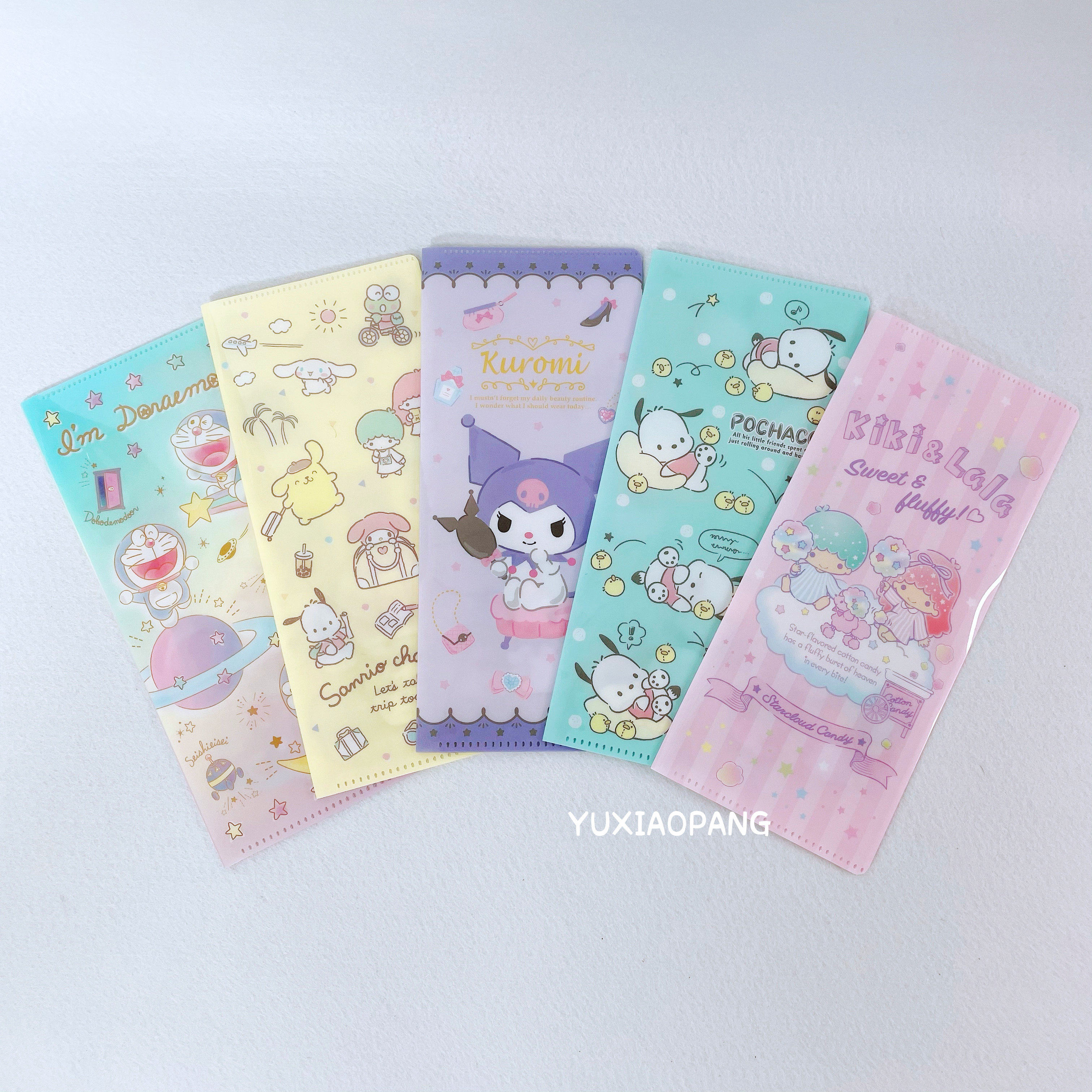 三丽鸥哆啦a梦限定 日本 限量款展开两页式票据夹收纳夹便携