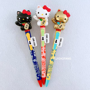 Kitty招财猫限定 日本 sakamoto招手摇头立体人偶公仔可动圆珠笔