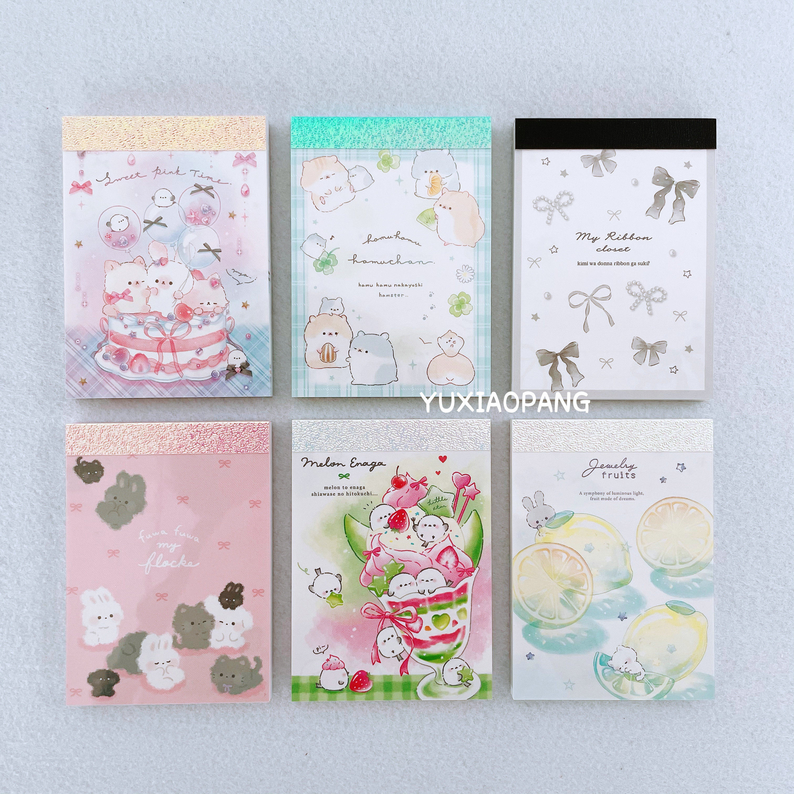 可爱动物肥啾猫咪仓鼠兔子蝴蝶结限定 日本 Q-lia限量迷你便签