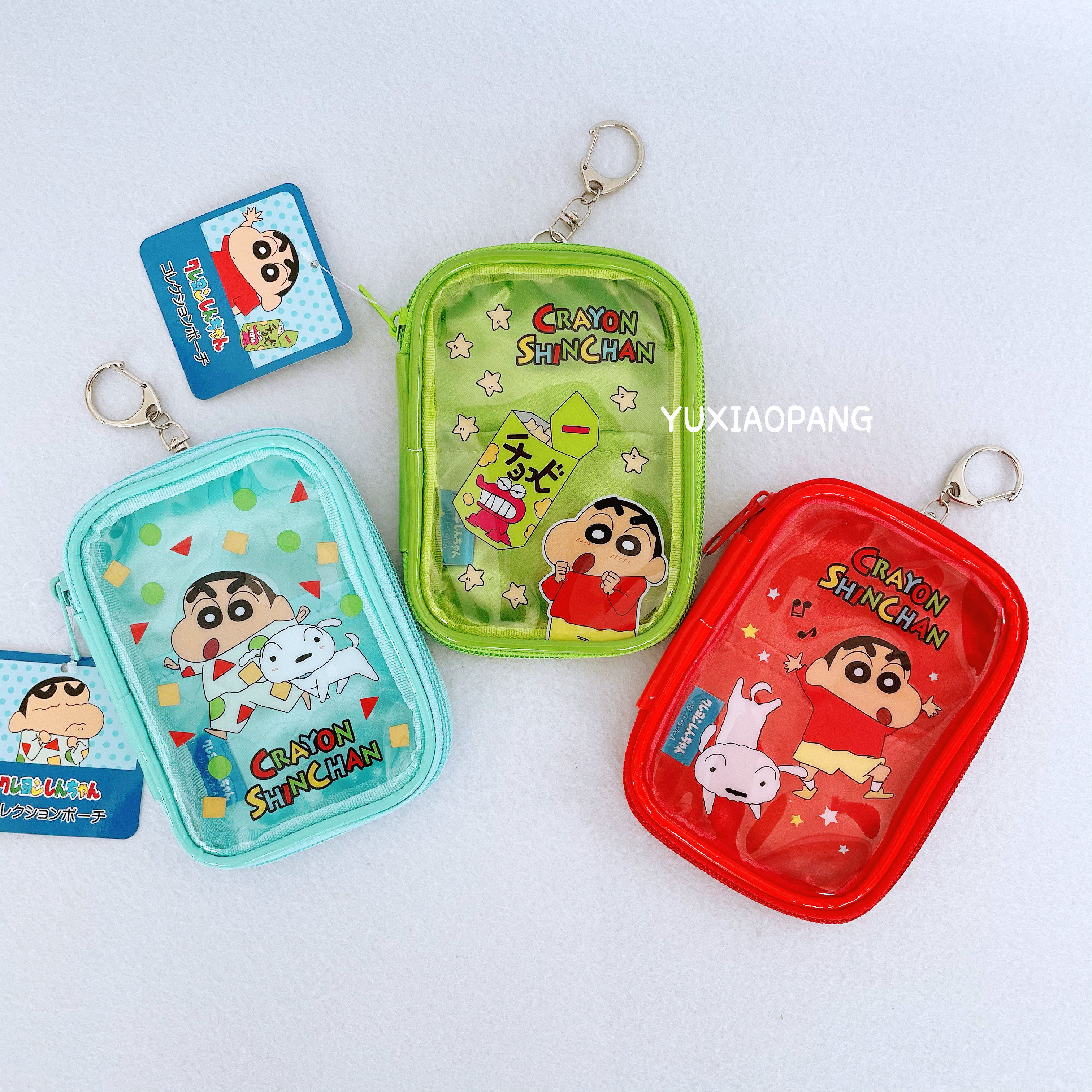 蜡笔小新限定 日本 UNIQUE半透明迷你痛包烧饼包卡包杂物收纳挂件