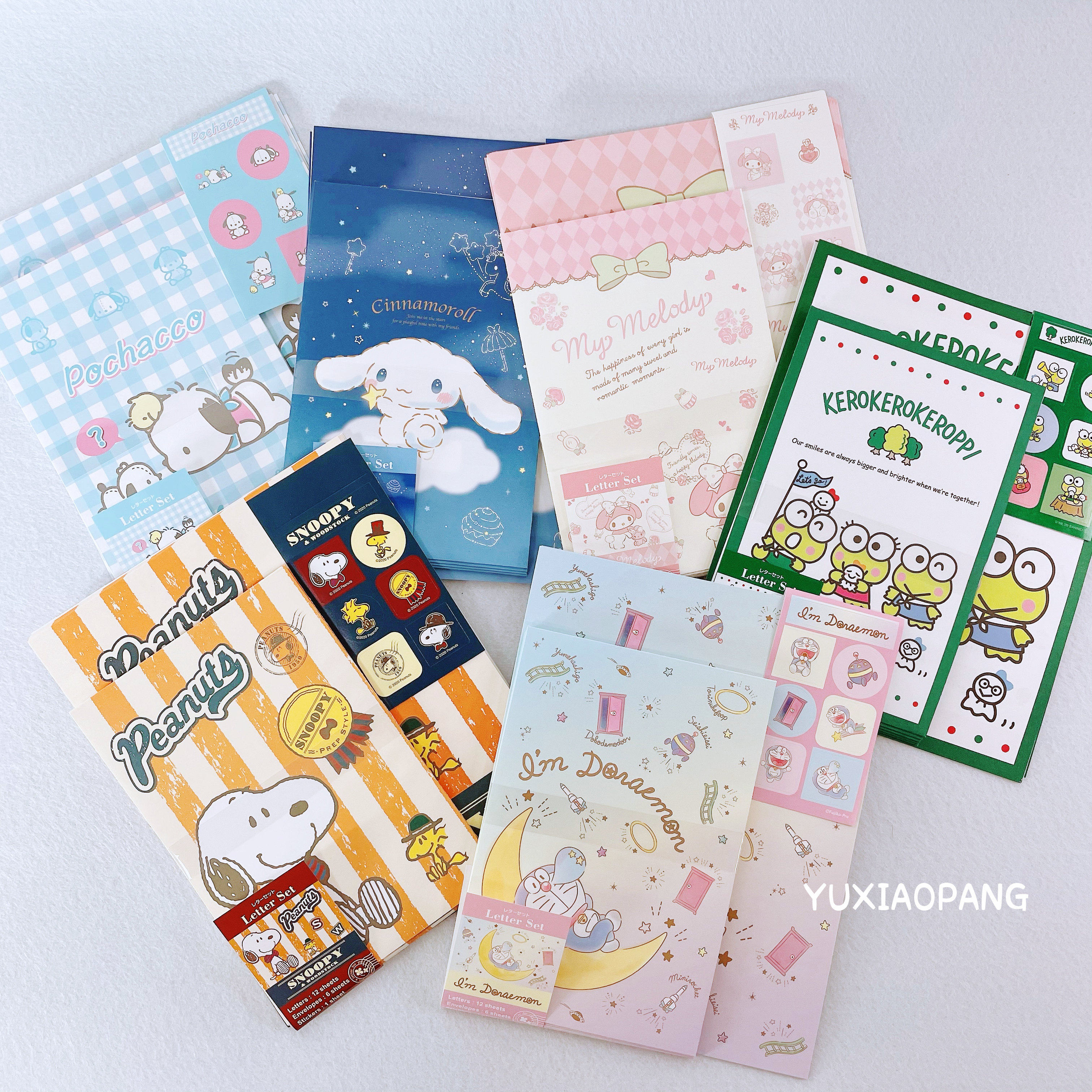 哆啦A梦史努比三丽鸥限定 日本制 限量款卡通信封信纸套装封口贴
