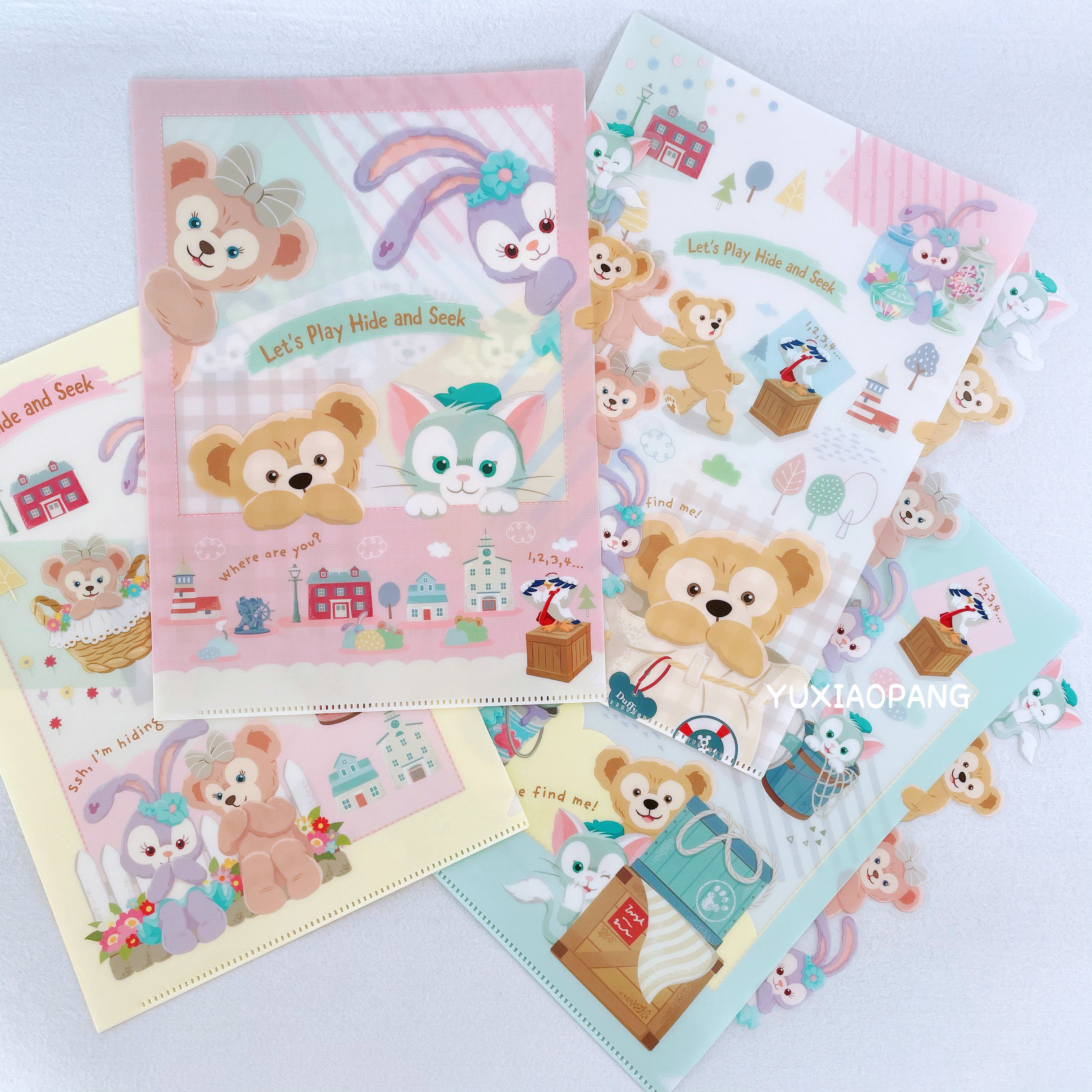 达菲和朋友们限定 日本制 东京迪士尼乐园限量a4双页文件夹插页式