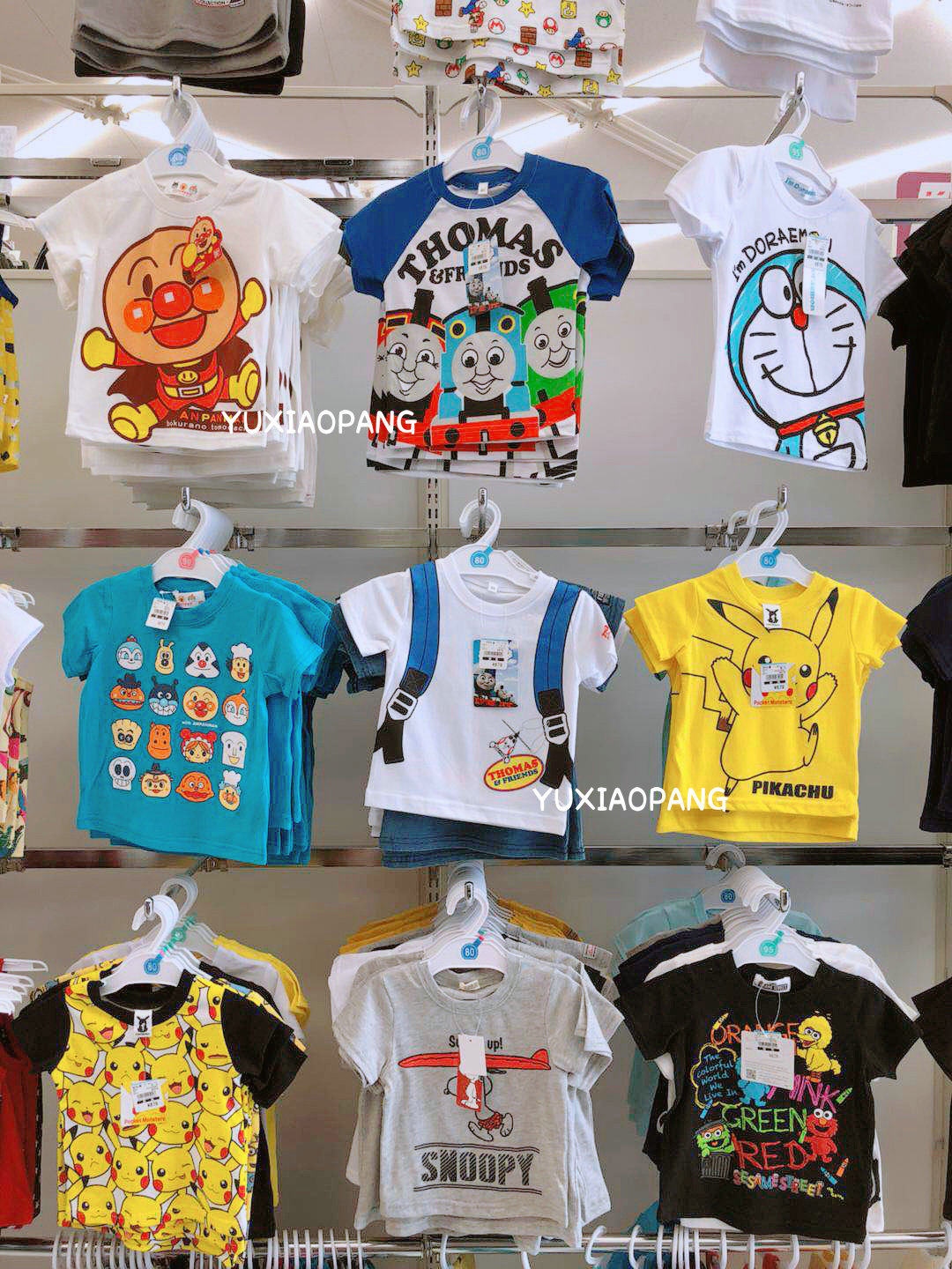 日本本土 正品西松屋宝宝面包超人机器猫纯棉短袖长袖T恤圆领上衣