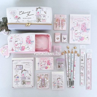 小猫小兔可爱的房间笔袋便签铅笔
