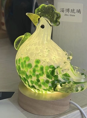 淄博博山特产琉璃鸡摆件纯手工公鸡工艺品家居装饰品十二生肖摆件