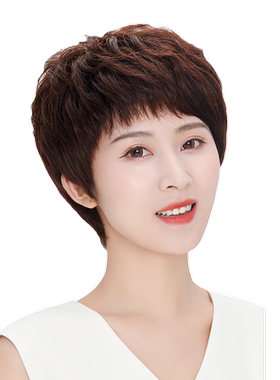 佰丝堂真人发丝斜刘海全手织发套