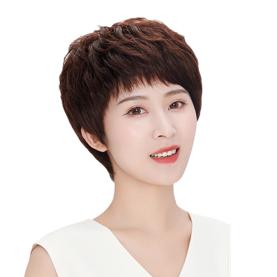 佰丝堂真人发丝斜刘海全手织发套