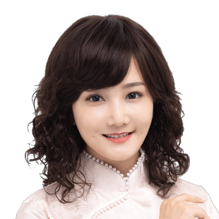 假发女长发全头套中长卷发中老年妈妈真发发套羊毛卷真人发丝自然