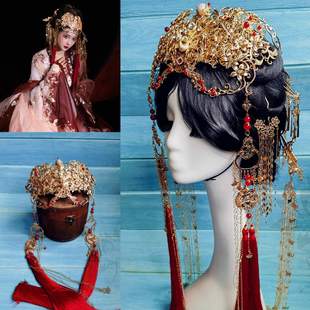 菡萏花开小红书同款异域风亡国公主西域汉服古风发饰新娘旅拍影楼