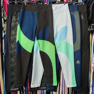 清仓杂款断码瑜伽健身跑步高腰弹紧身蜜桃女八九分速干运动裤外贸