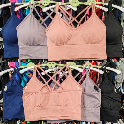 外贸运动内衣大码减震跑步无钢圈交叉肩带速干背心瑜伽健身文胸罩