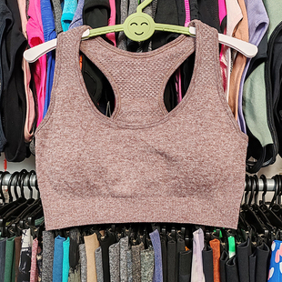 外贸运动内衣背心速干无缝无钢圈可拆垫工字减震跑步健身瑜伽文胸