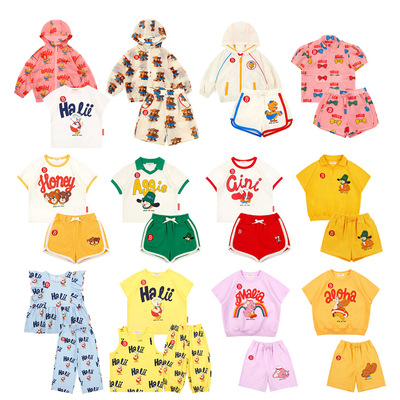 Babyking2025儿童宝宝洋气个性夏款短裤套装防晒服翻领卫衣连裙