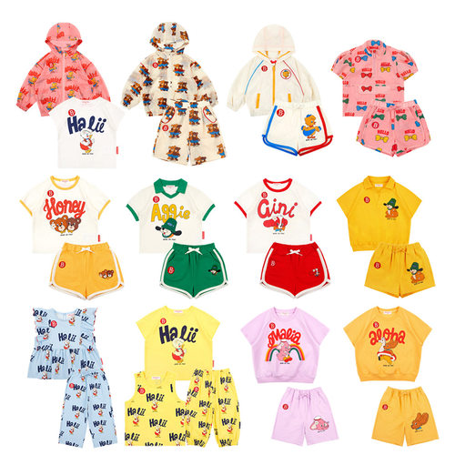 Babyking2025儿童宝宝洋气个性夏款短裤套装防晒服翻领卫衣连裙