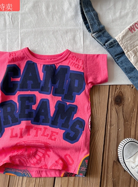 Babyking2024宝宝个性中性背心日系童装中古小众儿童徽章印花T恤