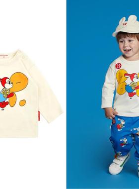 Babyking 25be春款儿童宝洋气个性可爱BP史丹利兔子米白长袖T恤