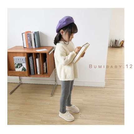 1213羊羔绒女中童新款外穿洋气加绒加厚亚光棉侧边蕾丝冬季休闲裤