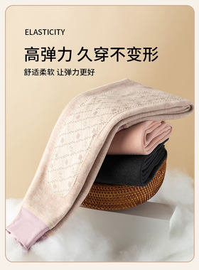 2508女炫彩羊毛蚕丝一体裤500克小童中童少女保暖裤不起球