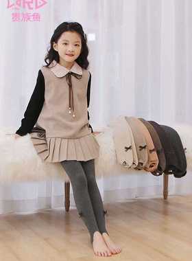 521011适合身高100-140包邮69元一体羊绒加厚韩版潮流彩棉踩脚