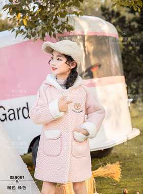 89091女童儿童加绒大衣冬季新款加厚款网红洋气韩版洋气时尚青少