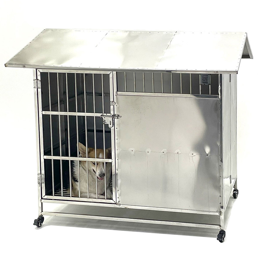 户外不锈钢狗房子室外狗屋防晒狗窝中大型犬阳台狗笼防雨防水别墅