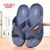 拖鞋 路路佳新款 情侣厚底居家居浴室防滑透气男士 软凉拖鞋 室内 夏季