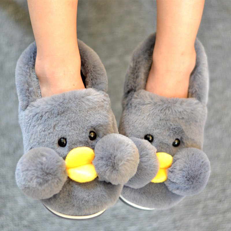 金磊包跟卡通棉拖鞋女宝宝冬季可爱家居家拖鞋儿童拖鞋拖板毛棉鞋