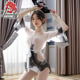 性感睡衣女春夏薄纱蕾丝和服式 短裙家居服火辣诱惑 系带睡裙透新款