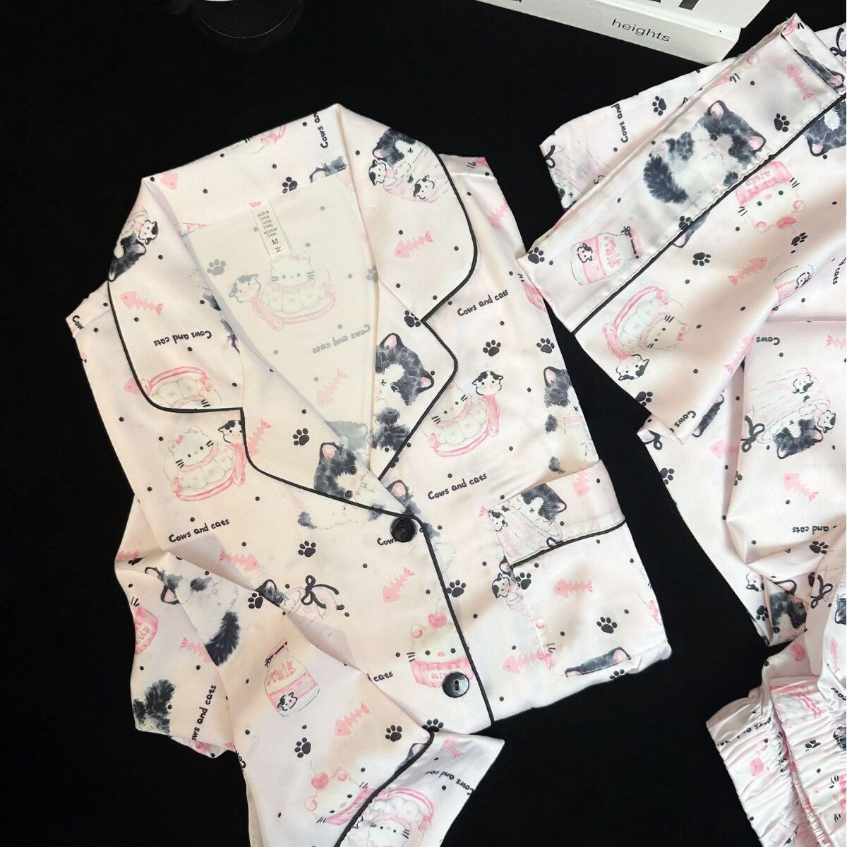 Yase【奶味小喵】2025春秋新款卡通少女可猫咪喵喵女长袖两件套