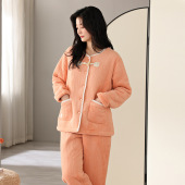 珊瑚绒套装 加绒加厚毛绒保暖家居服冬季 秋冬款 双层复合绒睡衣女款