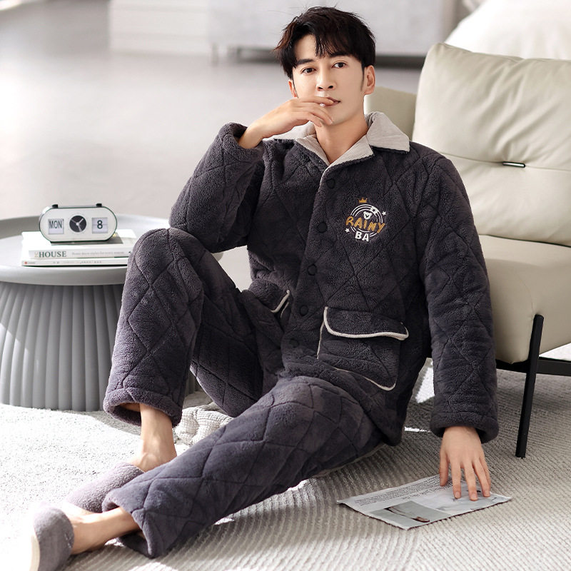 男士睡衣雪花绒加绒加厚青少年宽松款舒棉绒保暖家居服套装可外穿,女士内衣/男士内衣/家居服,睡袍/浴袍,淘宝优惠券,粉丝福利购,淘宝优惠卷