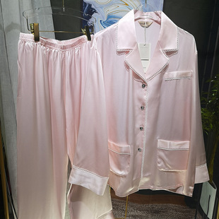 重磅19mm真丝睡衣100桑蚕丝家居服套装 粉色 宅家好物 温柔 香风款