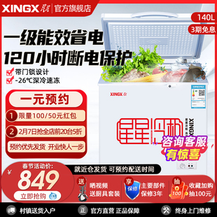 XINGX星星BDBC140E冰柜家用小型冷柜节能卧式 冰箱商用冷藏冷冻柜