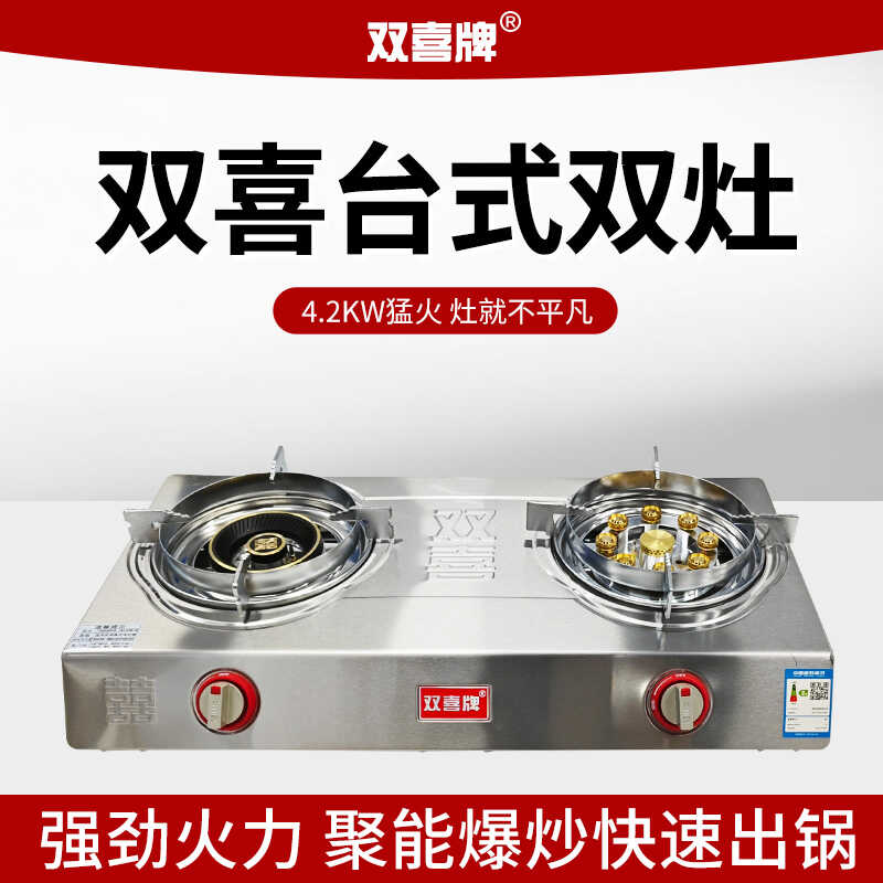 熄火保护双灶不锈钢面板图片