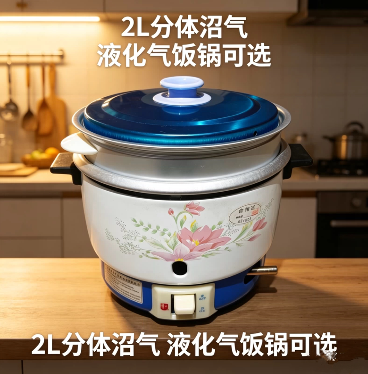 2L分体式气饭煲沼气饭锅天然气饭煲农村粪便气饭锅液化气饭锅