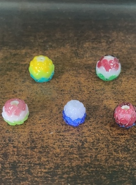 散珠串珠琉璃珠荷花炫彩多孔球配饰配件隔珠配珠可爱精致diy珠