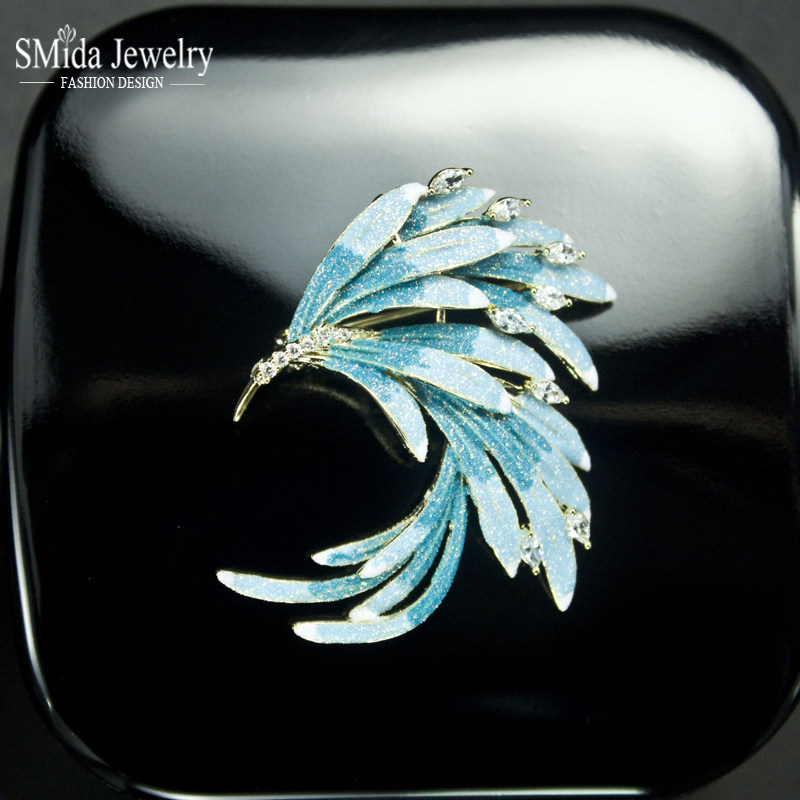 中国风古典凤翎羽凤尾胸针